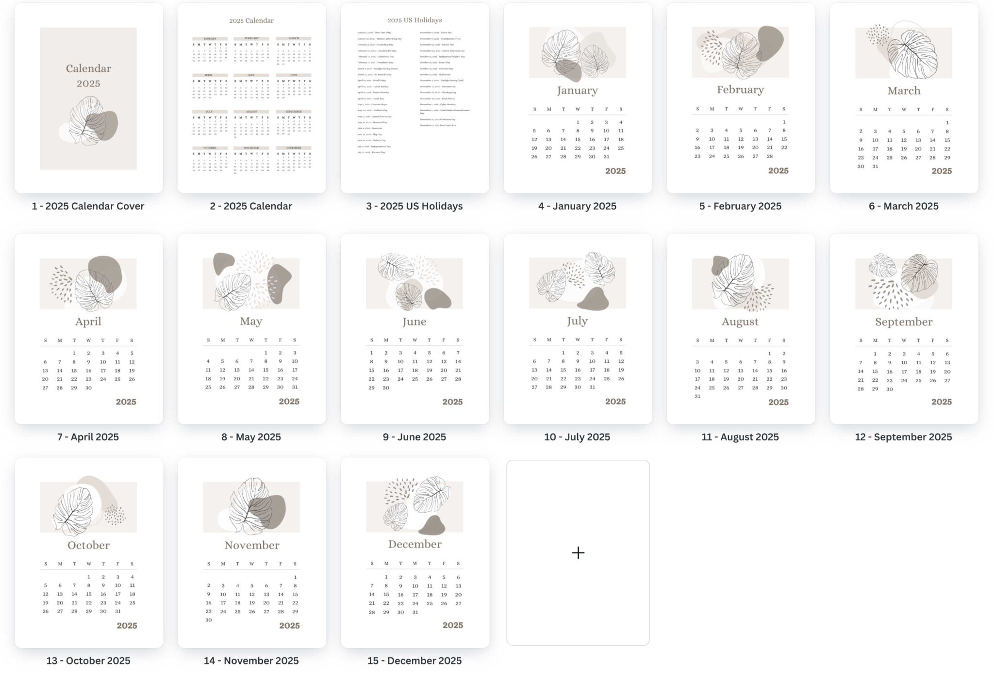 Calendar Template 2025 Canva