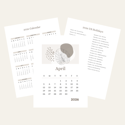 April 2026 Printable Calendar Product Image