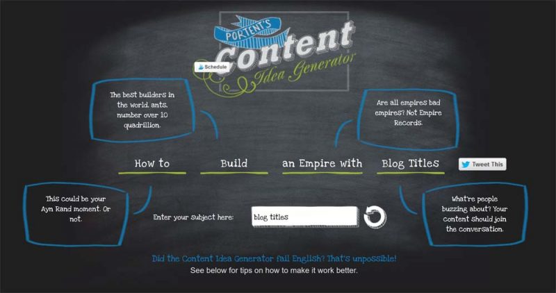 Blog Titles Generator Portent