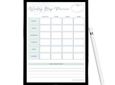 Weekly Blog Planner Printable