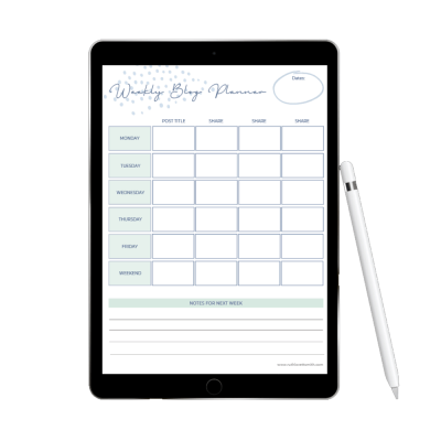 Weekly Blog Planner