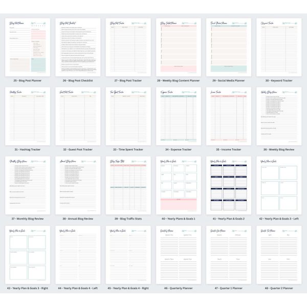 Blogging Planner Canva Template