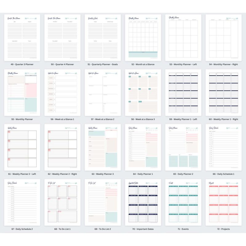 Printable Blogging Planner and Template Canva