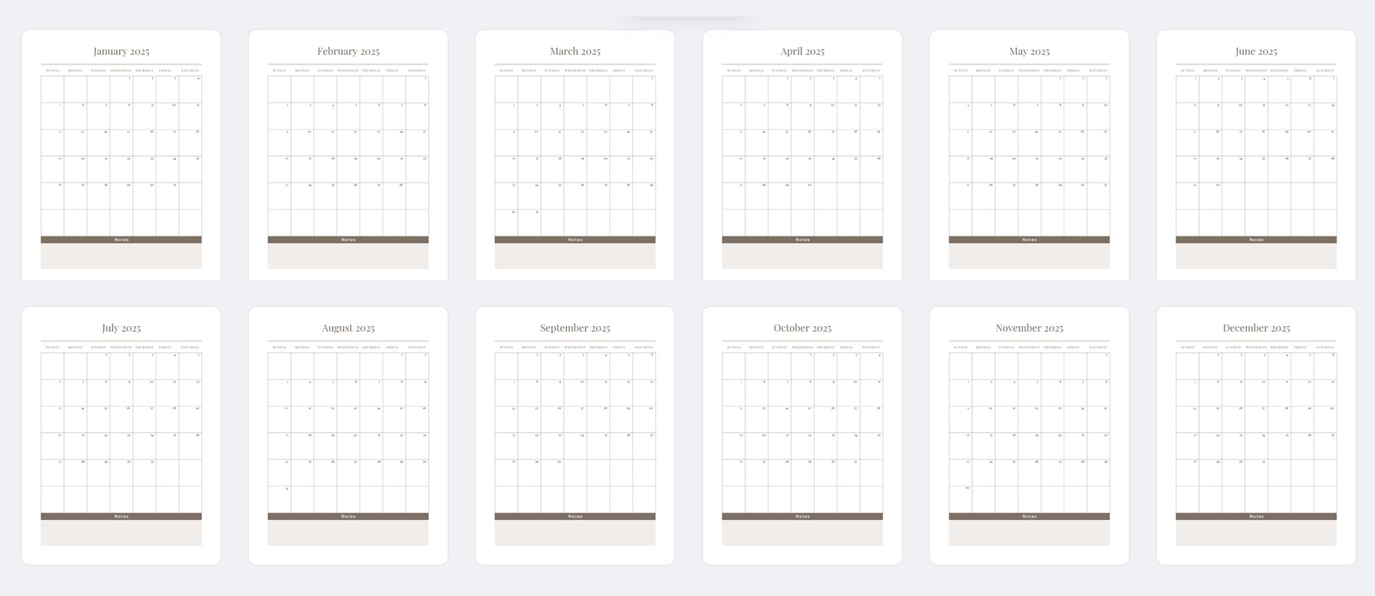 Calendar Planner Pages Template