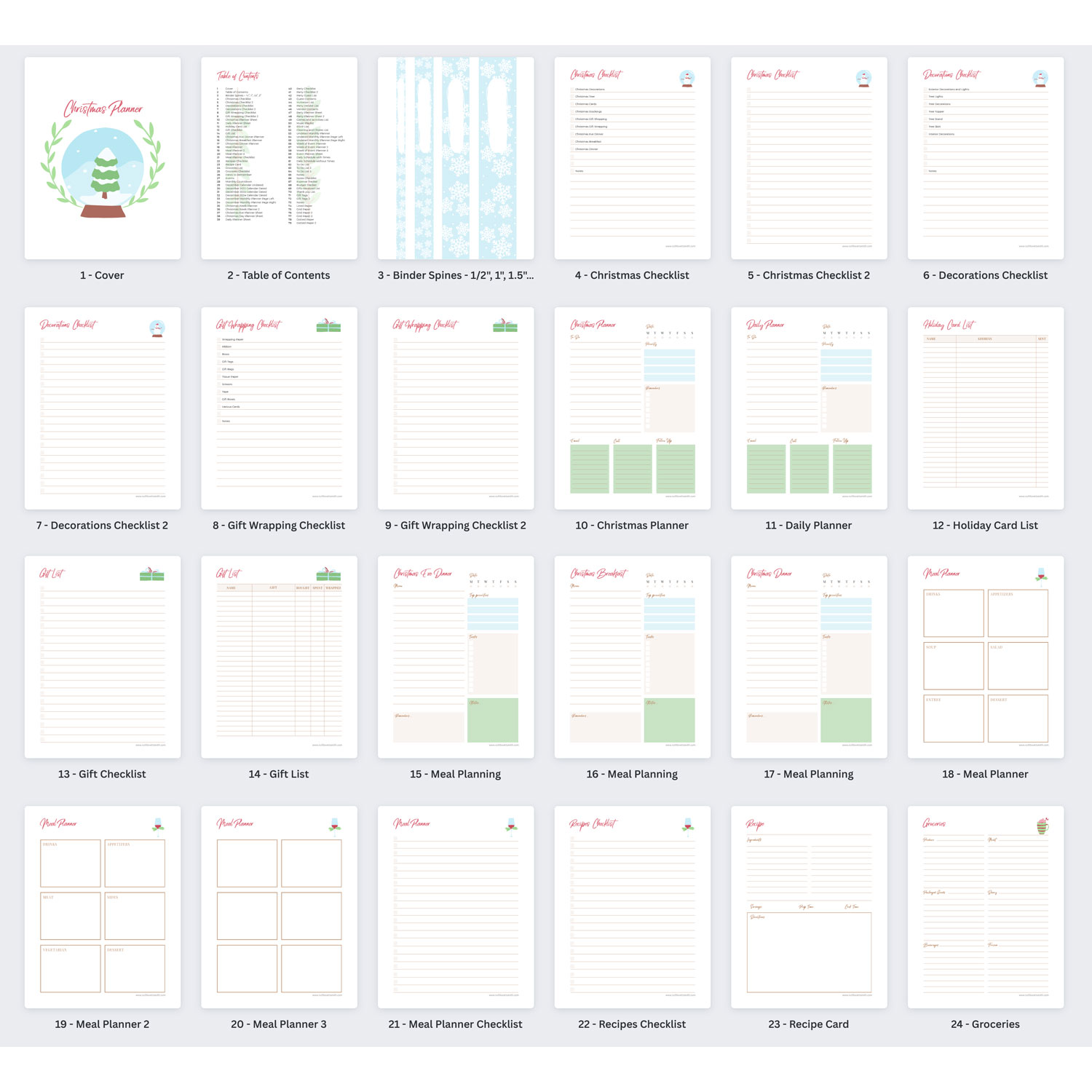 Christmas Planner Template Layout