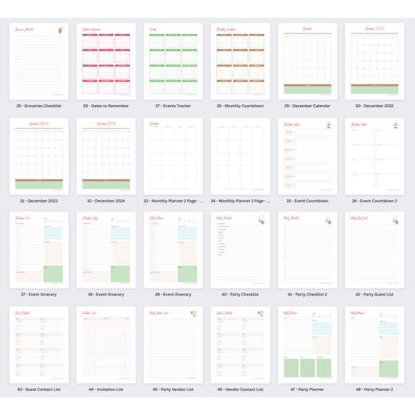 Christmas Planner Template Layout 2