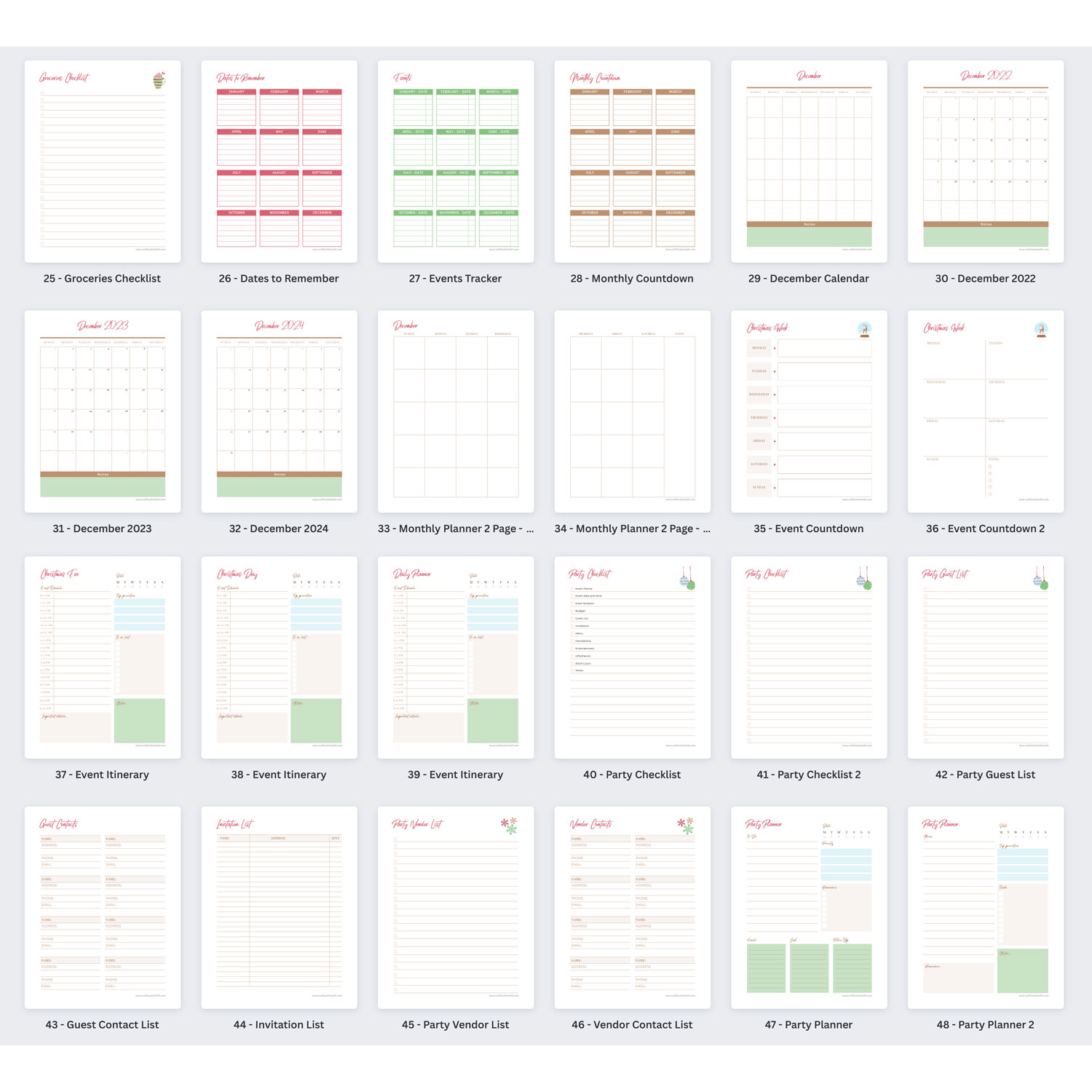 Christmas Planner Template Layout 2