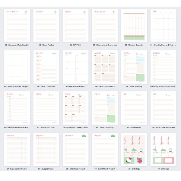 Christmas Planner Template Layout 3