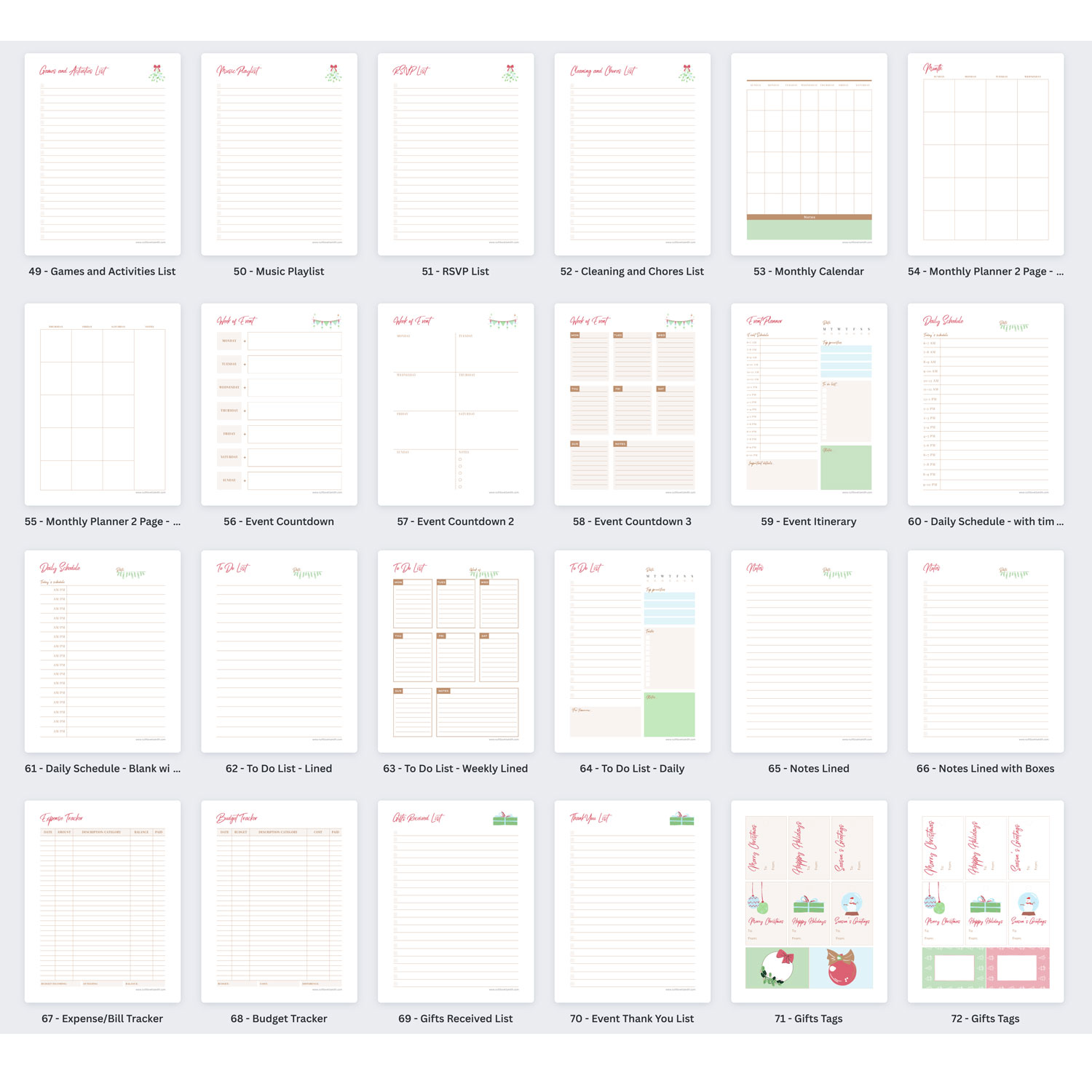 Christmas Planner Template Layout 3