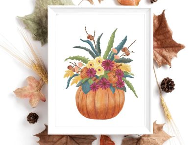 Floral Pumpkin Printable