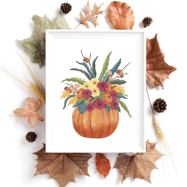 Floral Pumpkin Printable