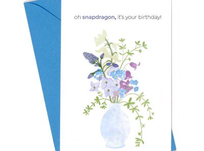 Snapdragon Floral Printable Birthday Card
