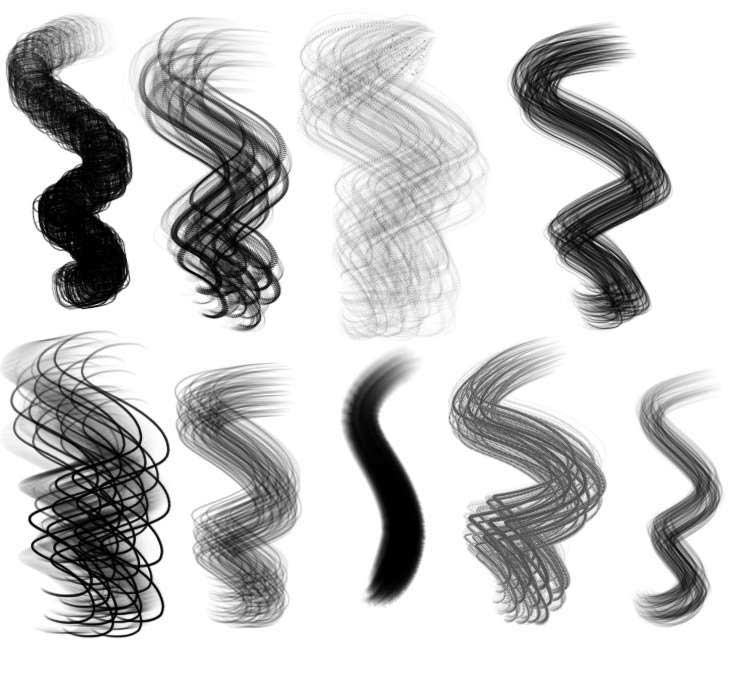 Free Procreate Hair Brushes Set