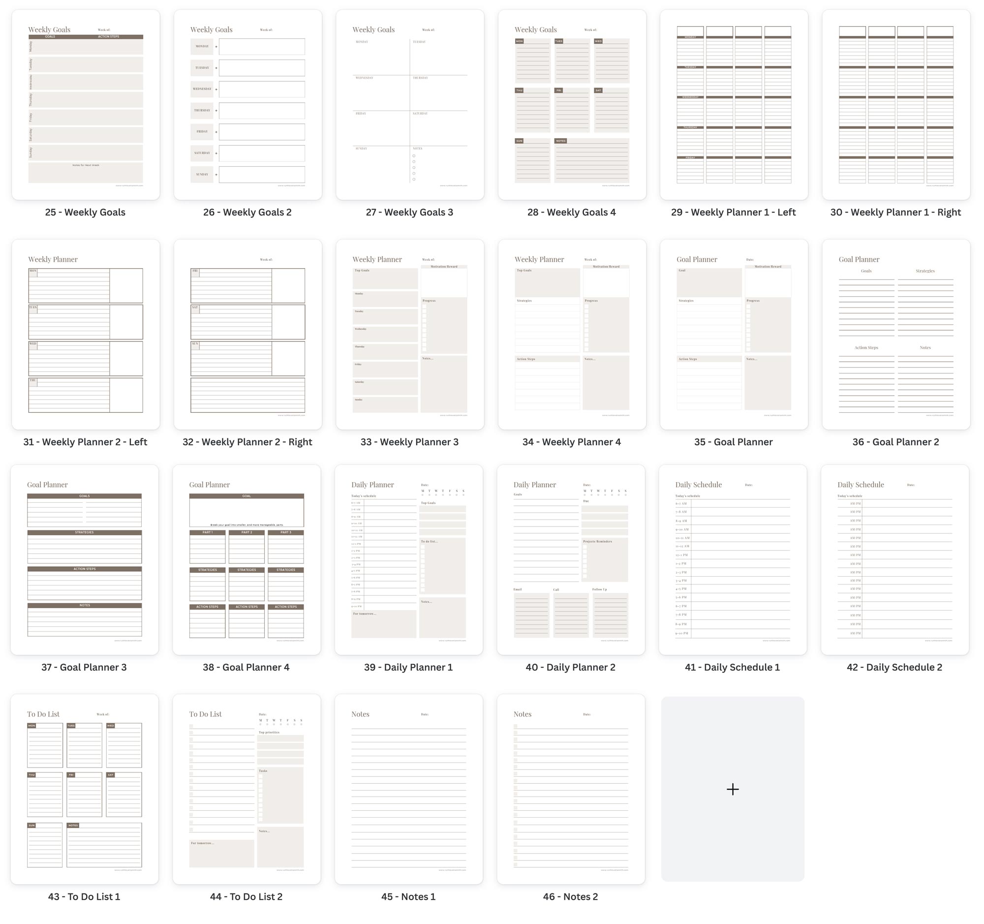 Goal Planner Template Overview