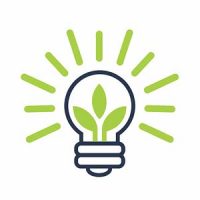 Green Energy Lightbulb Logo Design