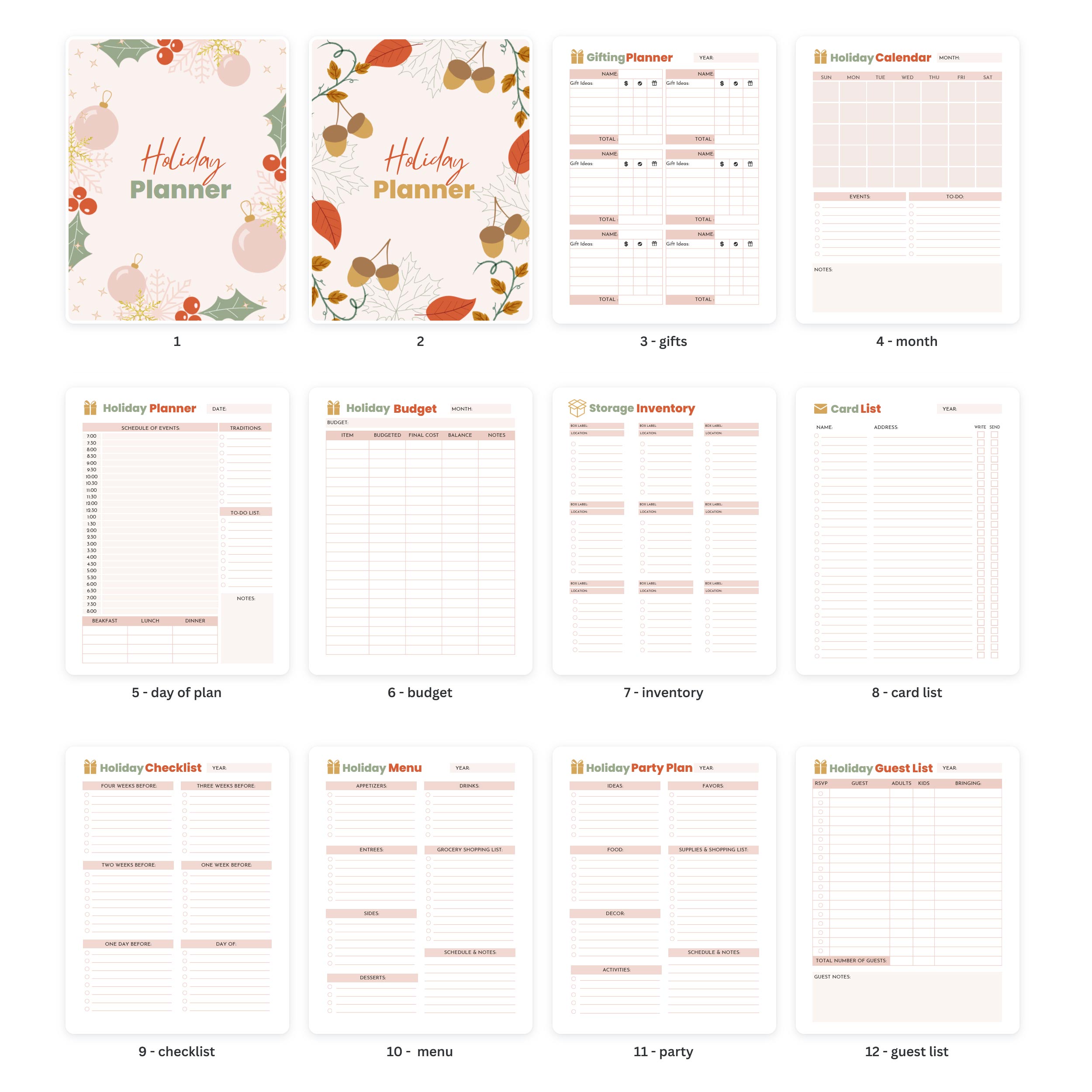 Printable Holiday Planner