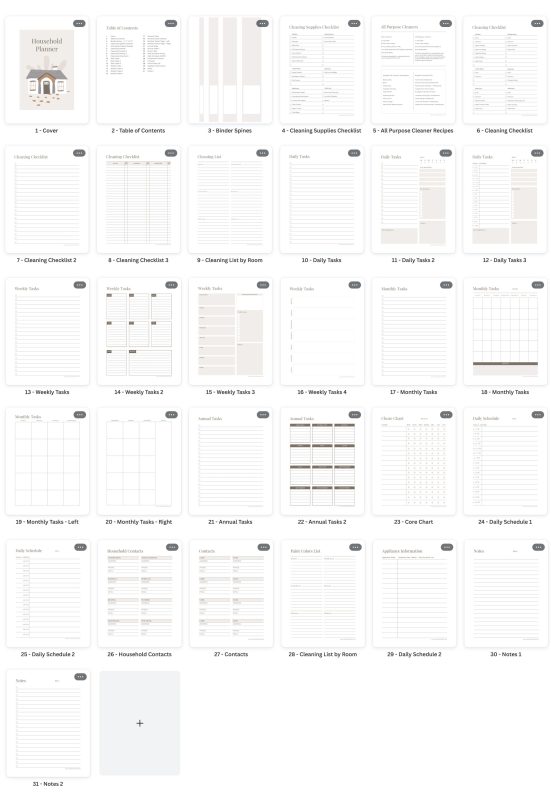 Household Planner Template Canva PLR