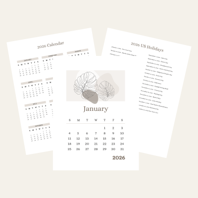 January Printable Calendar Product Image