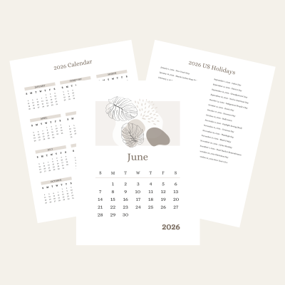 June Printable Calendar Product Image