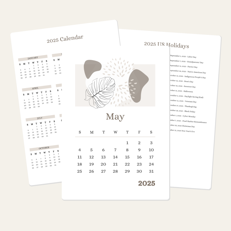 May Calendar Printable