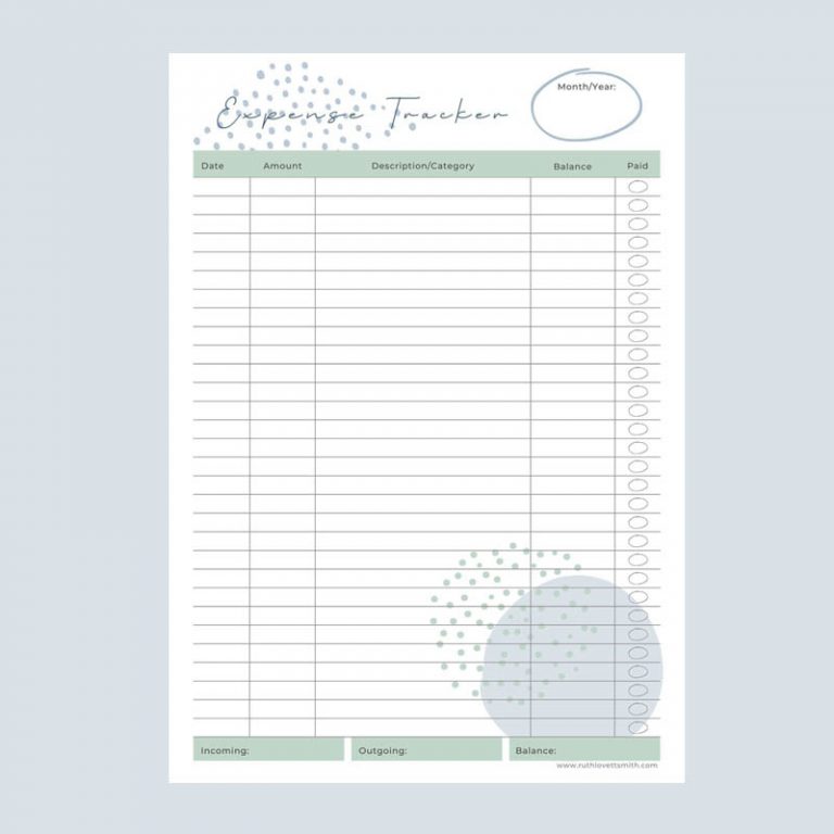 Free Expense Tracker Printable