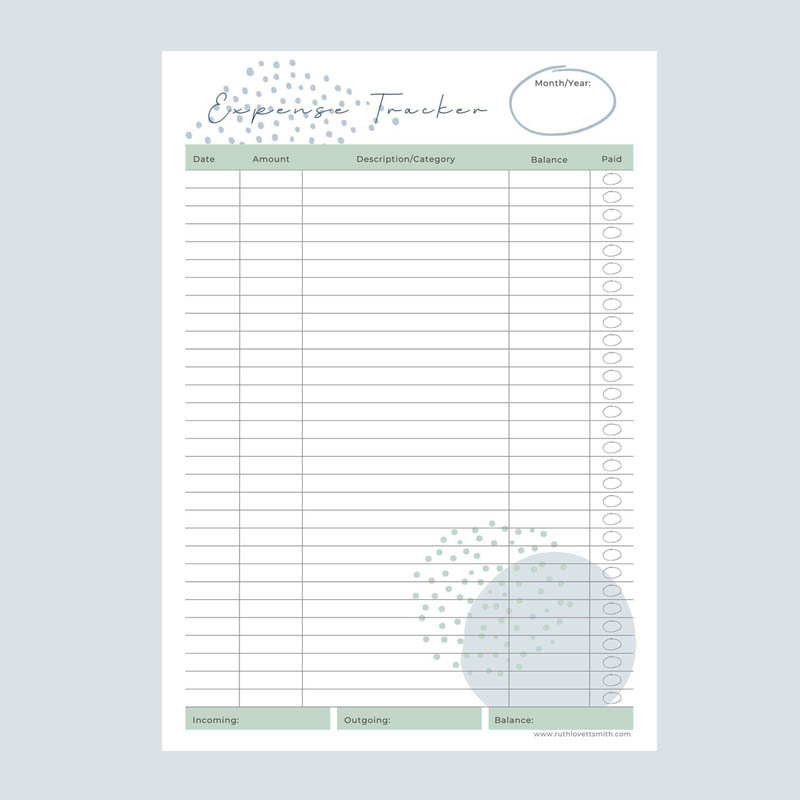 Monthly Expense Tracker Printable