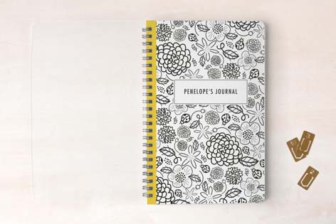 Cute School Suppies Floral Notebook