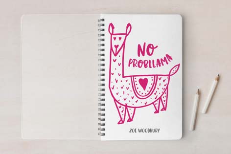 Cute School Suppies Llama Notebook