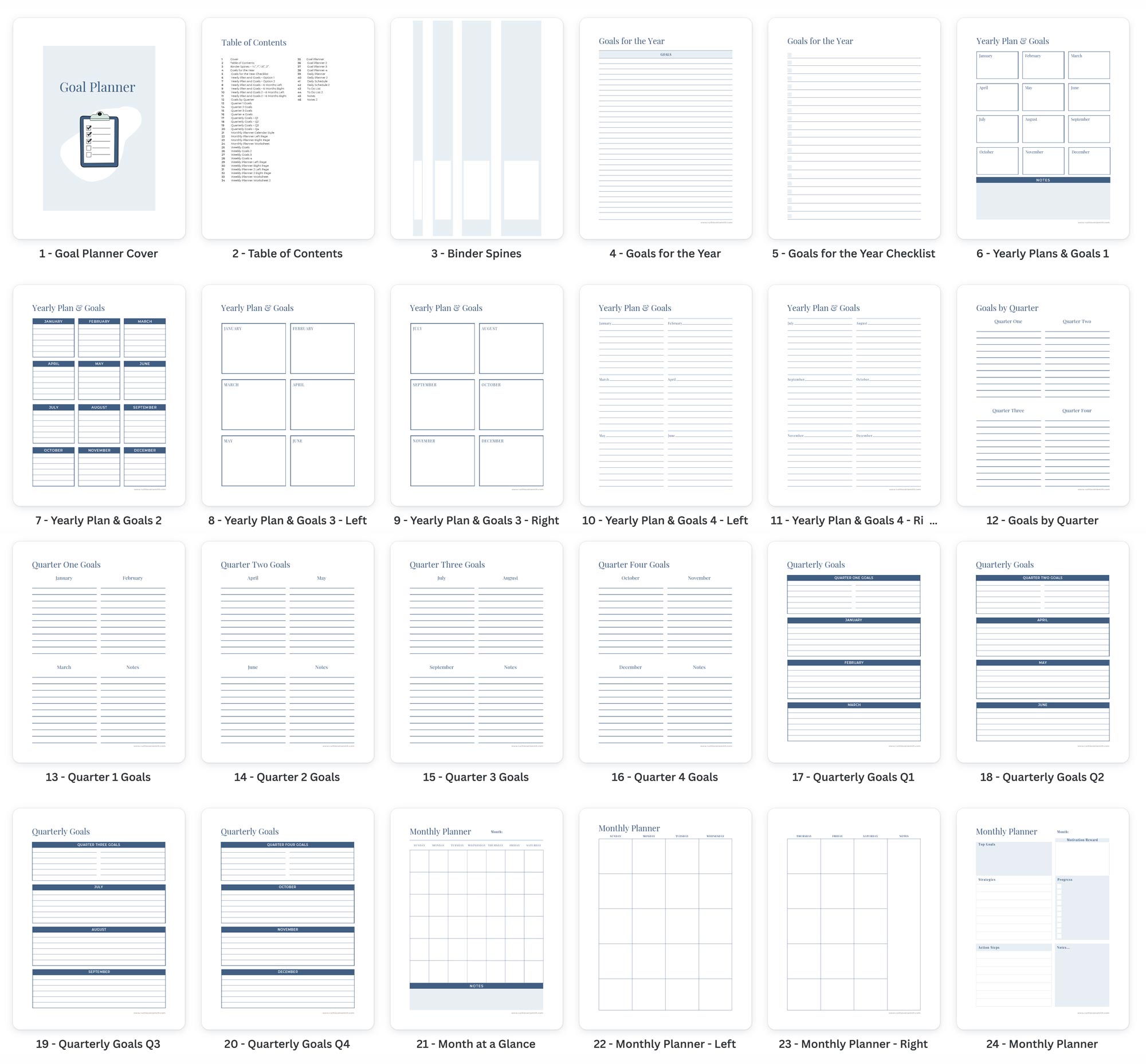 Printable Goal Planner Overview