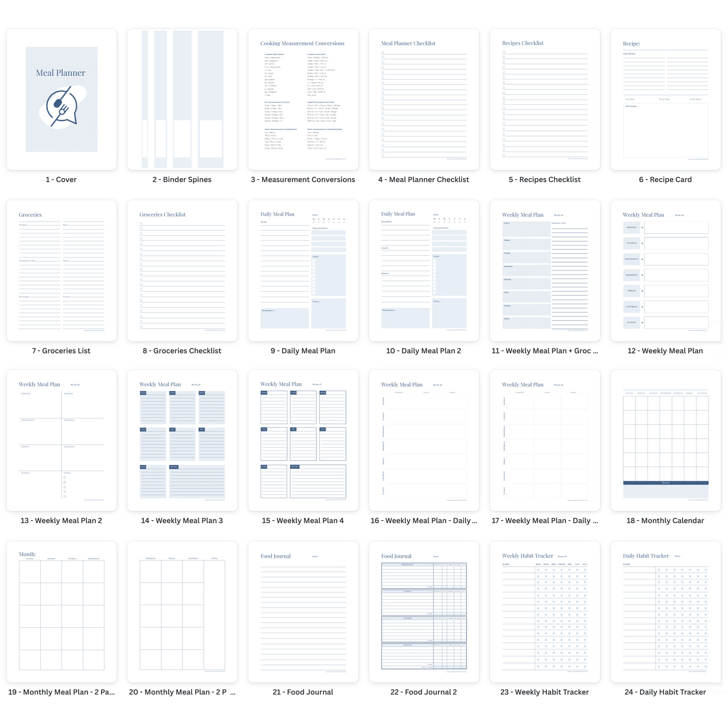 Printable Meal Planner Pages