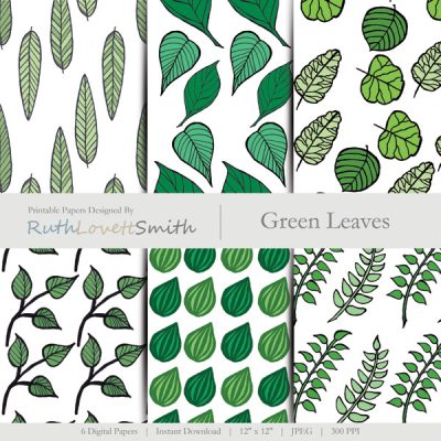 Green Leaves Printable Paper