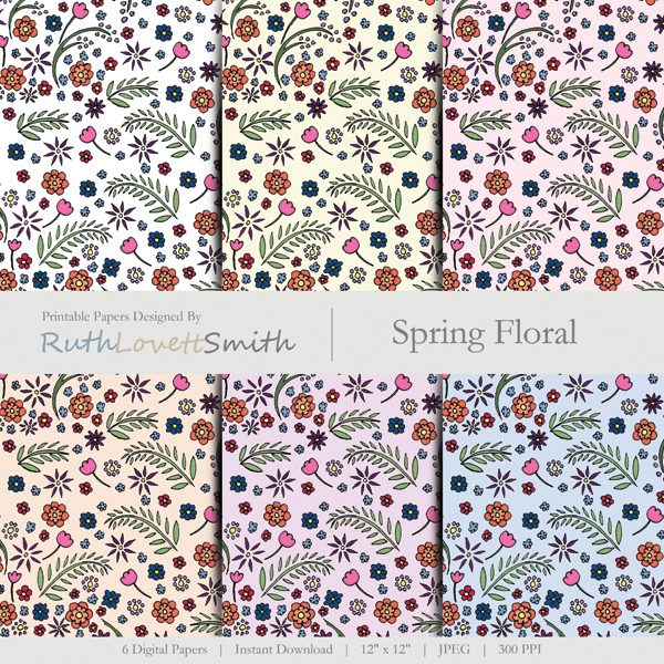 Spring Floral Digital Paper