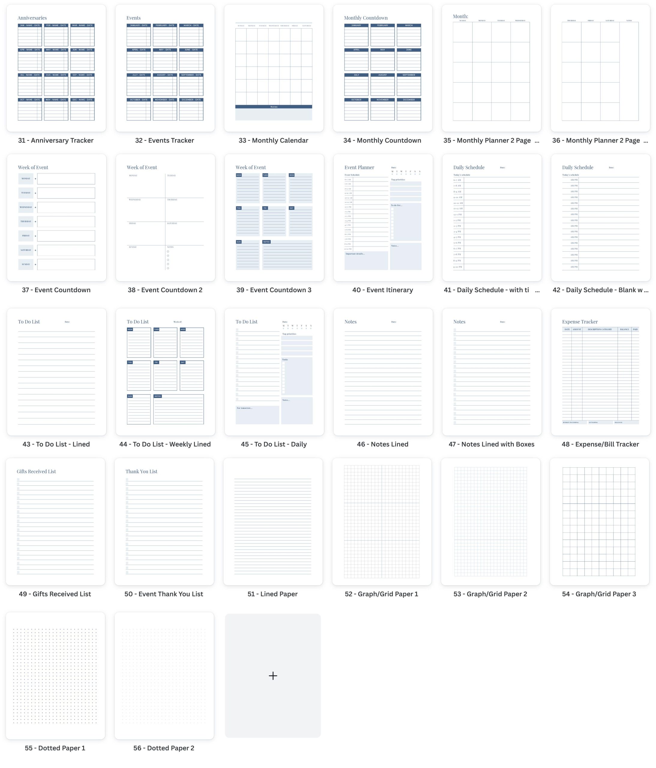 Printable Party Planner Layout