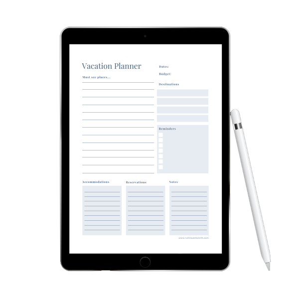 Printable Vacation Planner