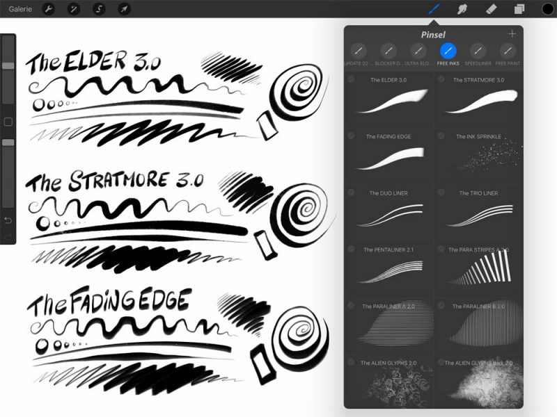 Free Procreate Brushes Comic Ink Brush Set