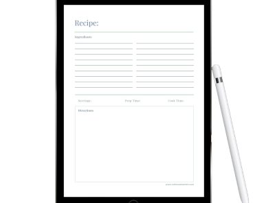 Printable Recipe Planner