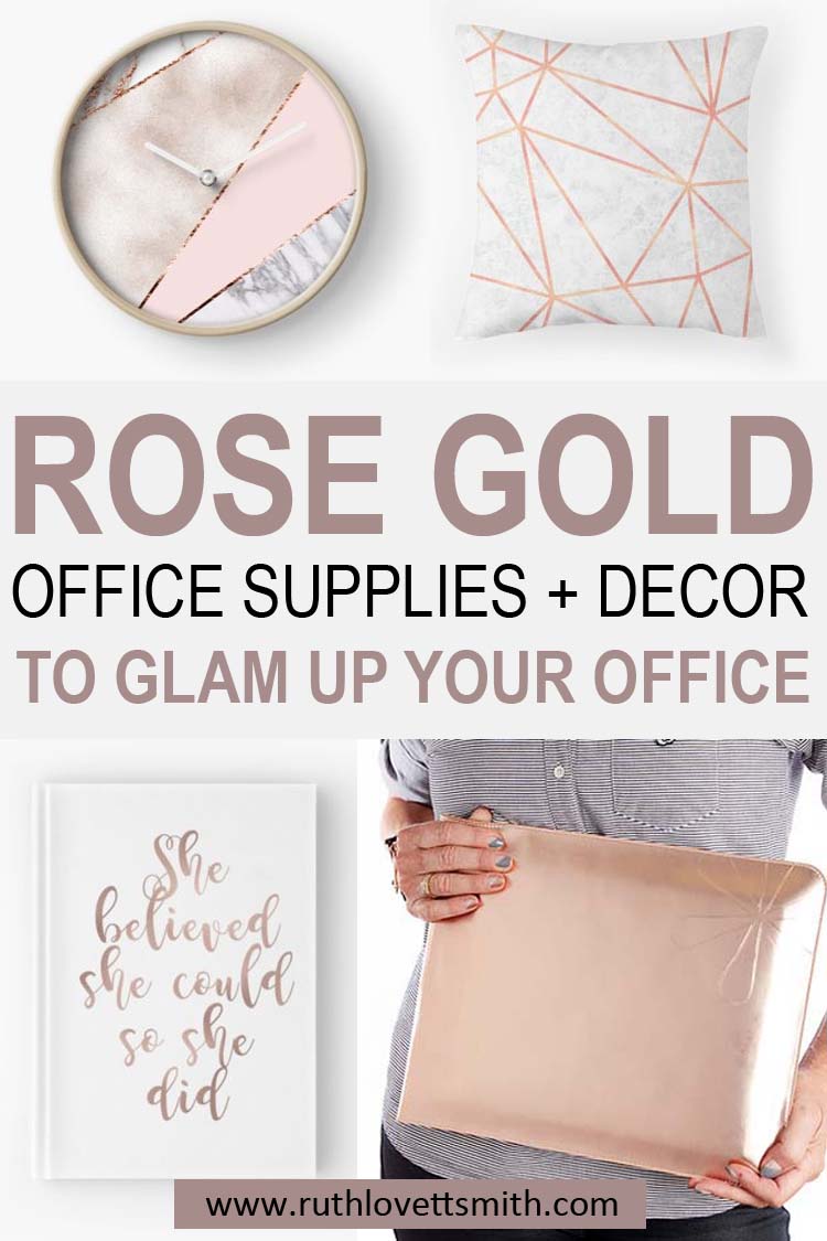 Rose Gold Office Supplies + Rose Gold Office Decor