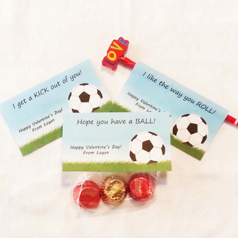 Soccer Valentine Printable Featured