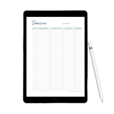 Submissions Tracker Printable