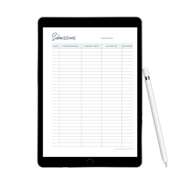 Submissions Tracker Printable