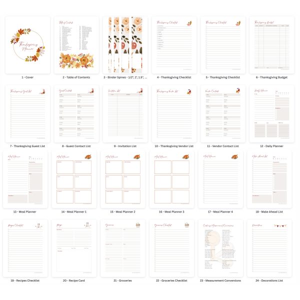 Thanksgiving Planner Layout