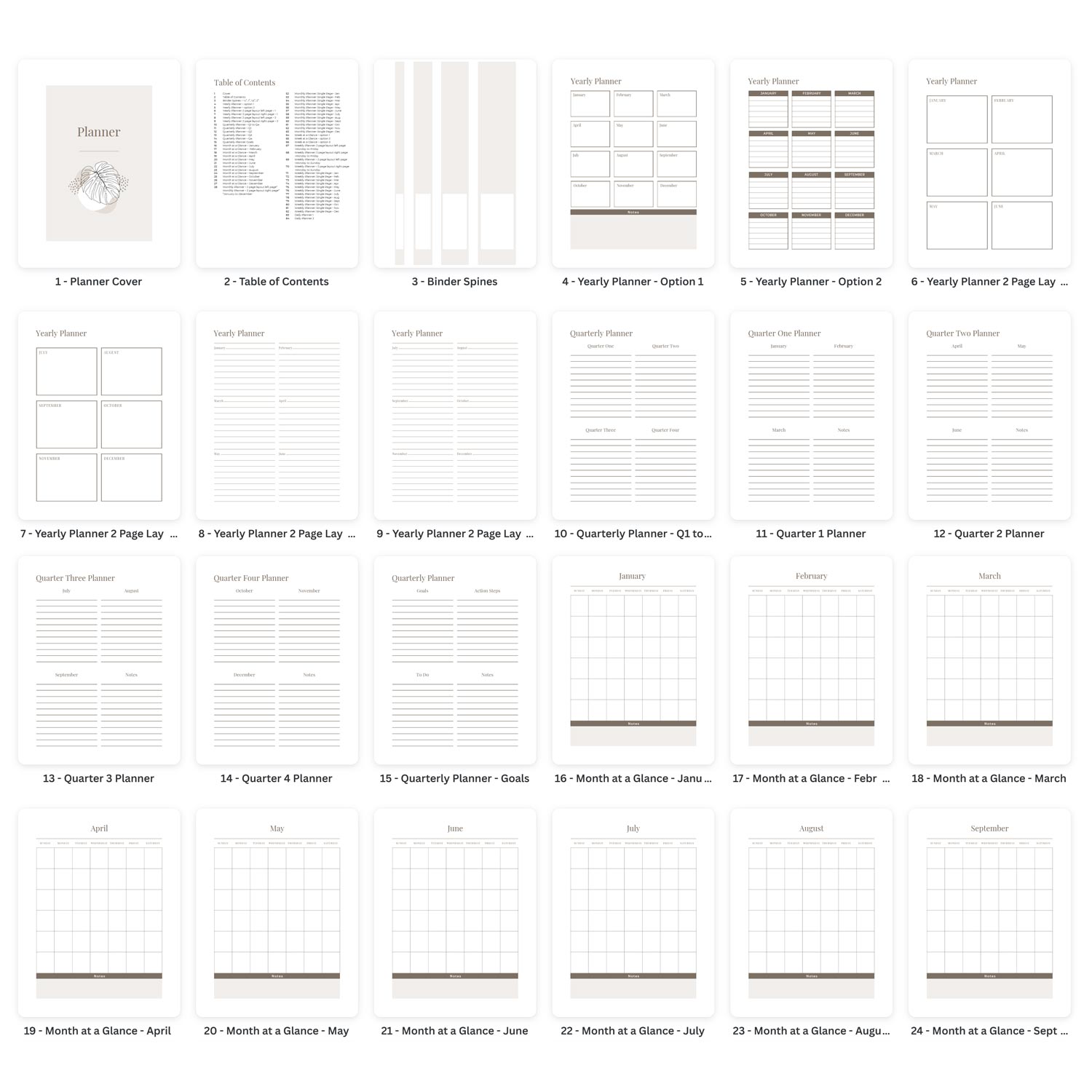 Undated Planner Template PLR1