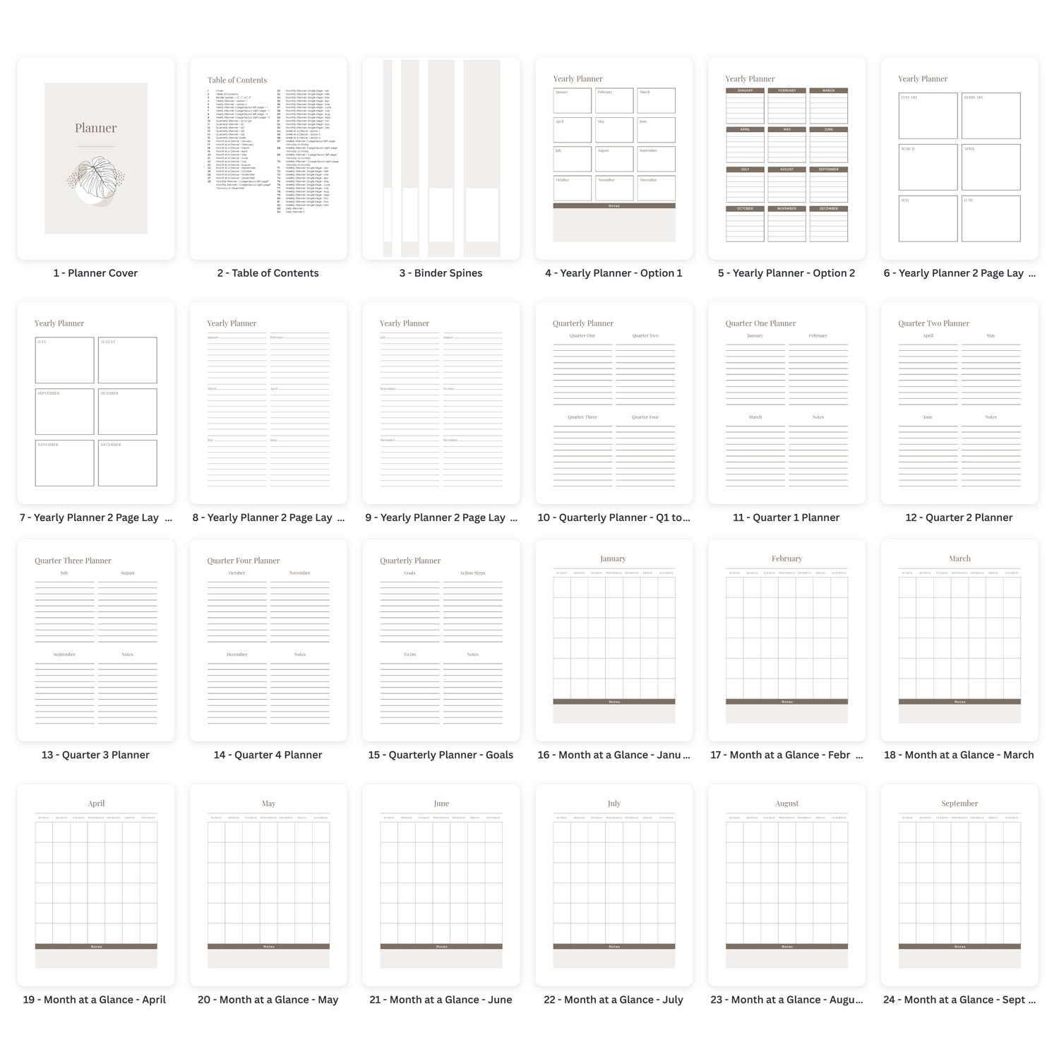 Undated Planner Template PLR1