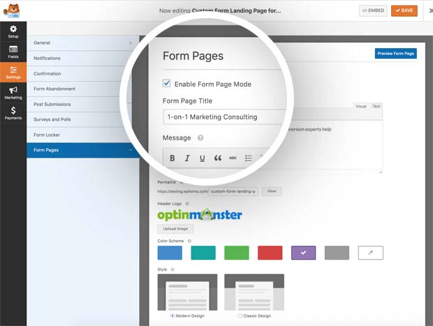 WPForms Form Pages Addon