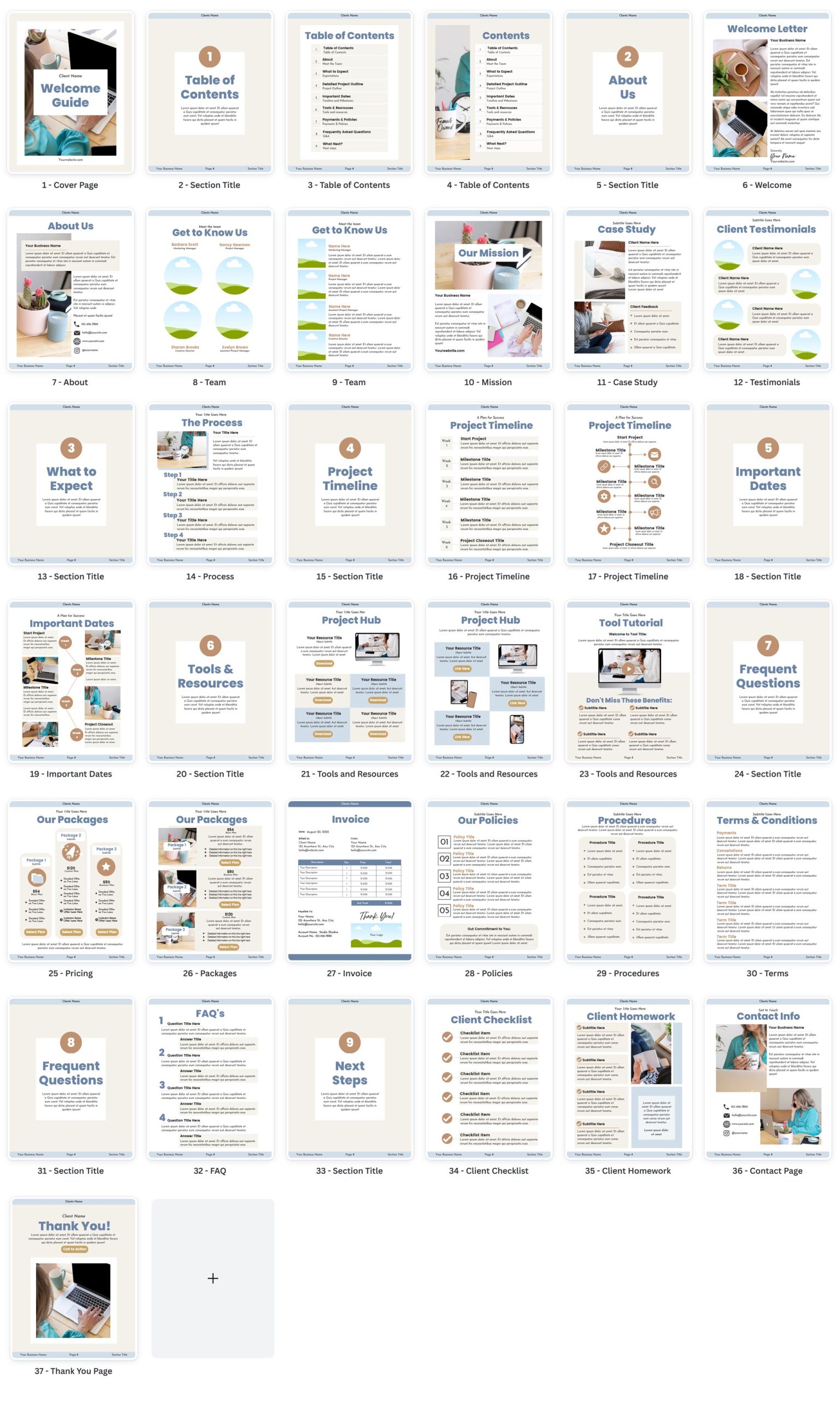 Welcome Guide Template Layout